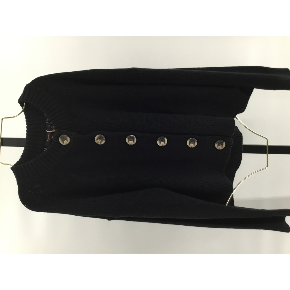 Quince Black Button-Up Sweater